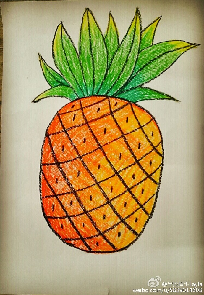 儿童画儿童画菠萝
