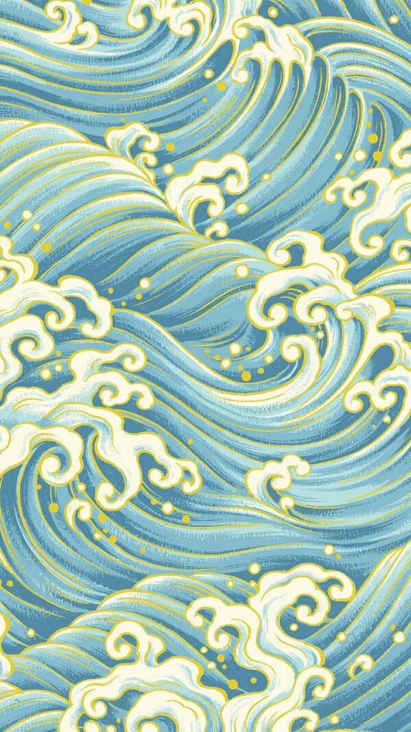 日系青海波壁纸 堆糖，美图壁纸兴趣社区