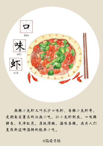 寻找长沙的味道—湖南长沙美食小吃系列 地方特色 手绘水彩 美食