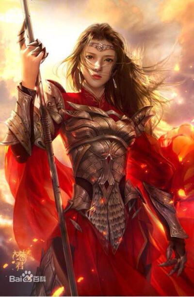 也是一个不输给李世民也不输给历史的传奇女子(红色铠甲古风手绘)