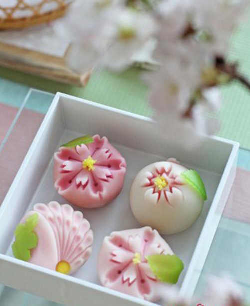 日式点心,樱花和果子.