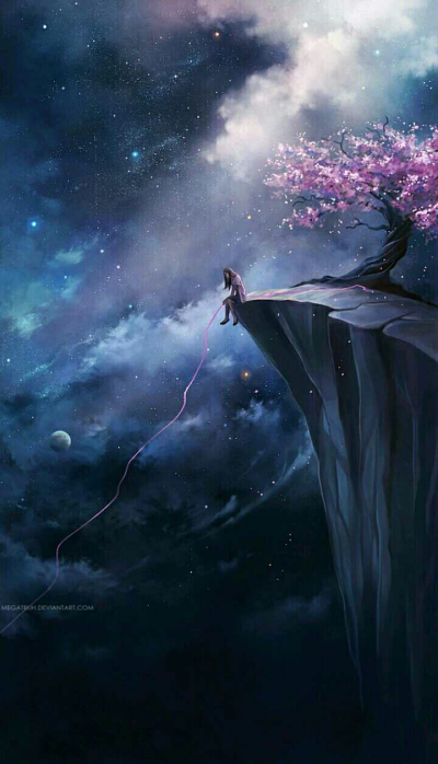 二次元中星空 极光 夜景 星空 星河 星辰 唯美 璀璨 神秘 仙境 插图