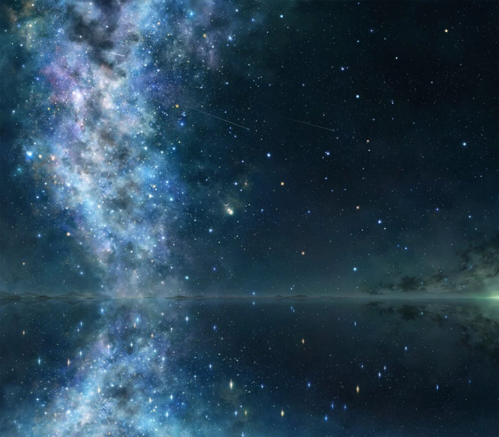 二次元中星空 极光 夜景 星空 星河 星辰 唯美 璀璨 神秘 仙境 插图