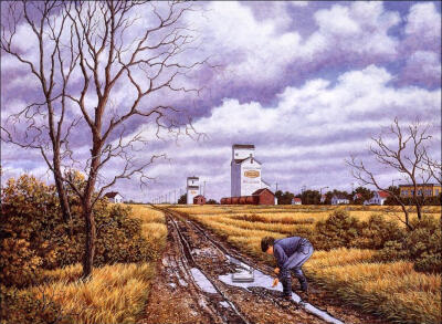 美国乡村风景油画
