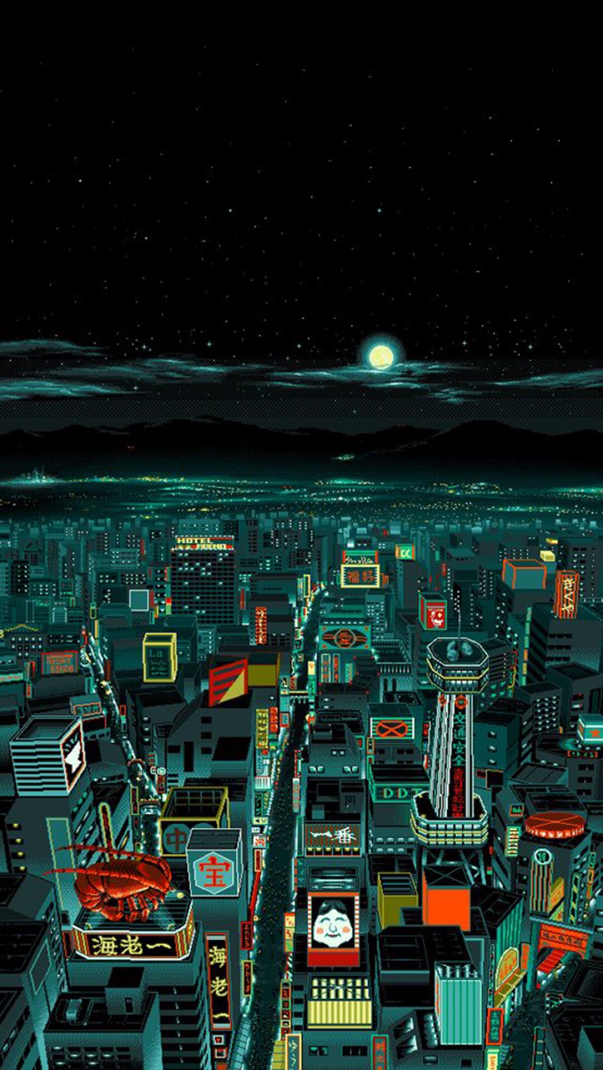 场景插画 壁纸 城市夜景