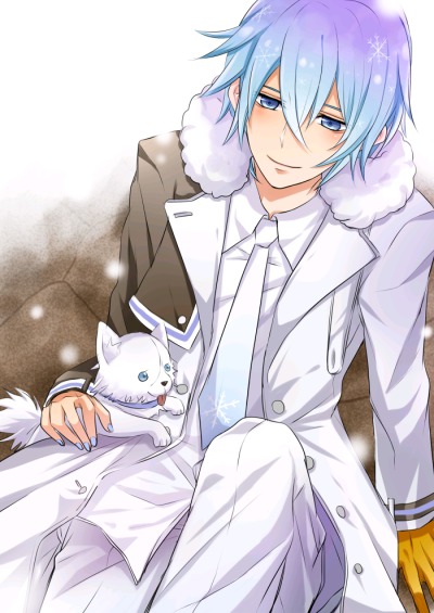 侵删」pixiv 插画 音乐 二次元 vacaloid kaito 大哥 蓝发 美男 帅哥