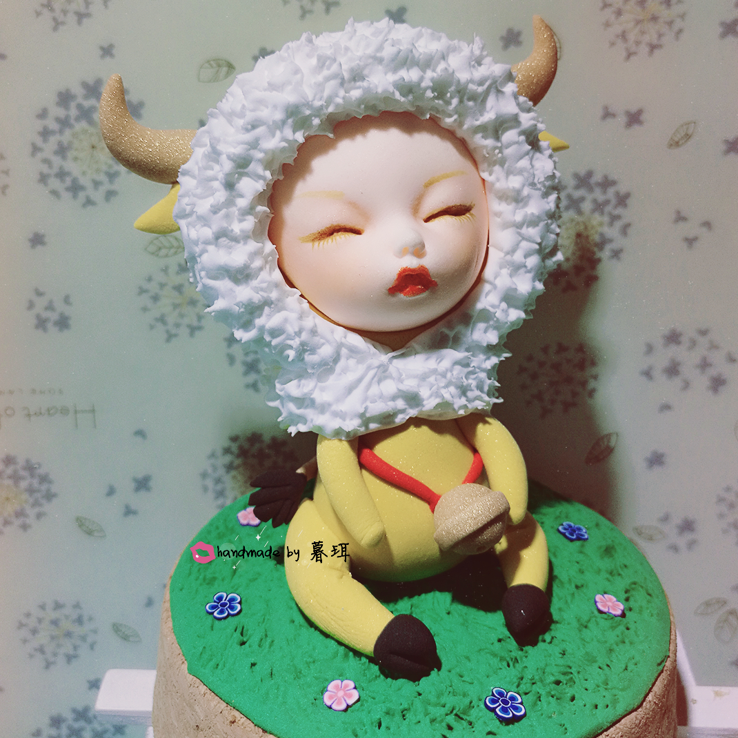 2016#超轻粘土#毛领星座娃娃 金牛座 by暮珥