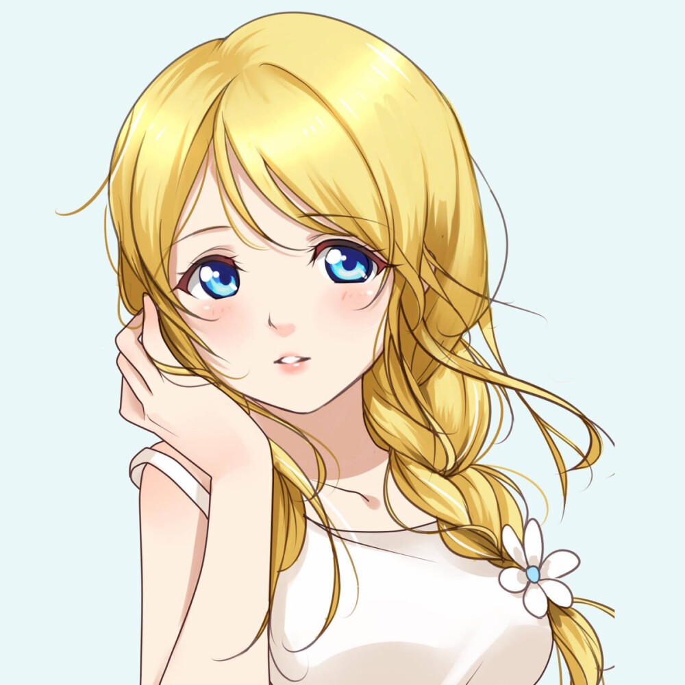 『沫沫』动漫原创 插画手绘 二次元 头像 少女 love live 麻花辫 9张