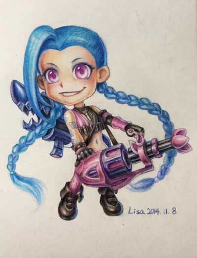 英雄联盟 lol jinx 金克斯 q版 by lisa