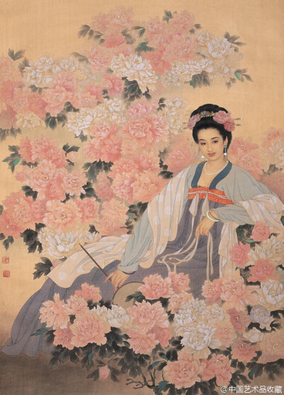 王美芳,是一对擅长工笔人物画的丹青妙手,尤其是他们笔下的古代仕女