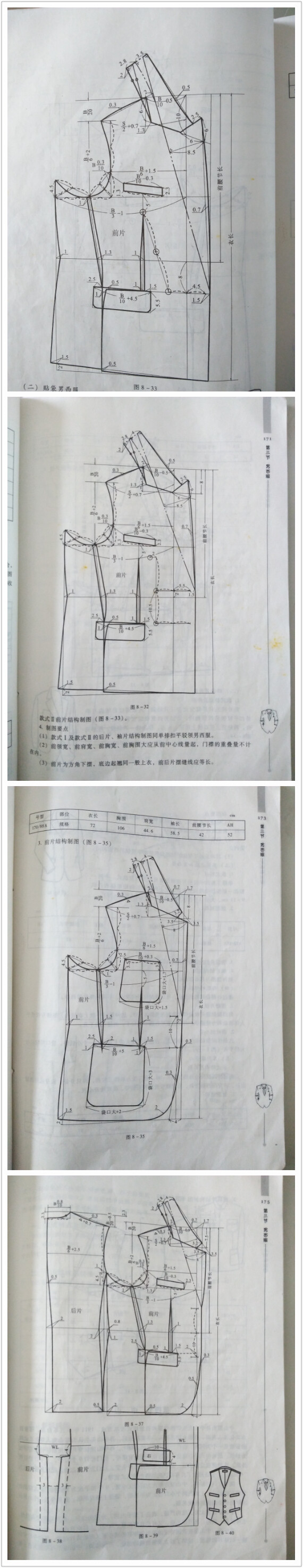 服装打版男西服