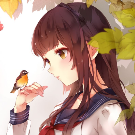 q版动漫女生头像长发