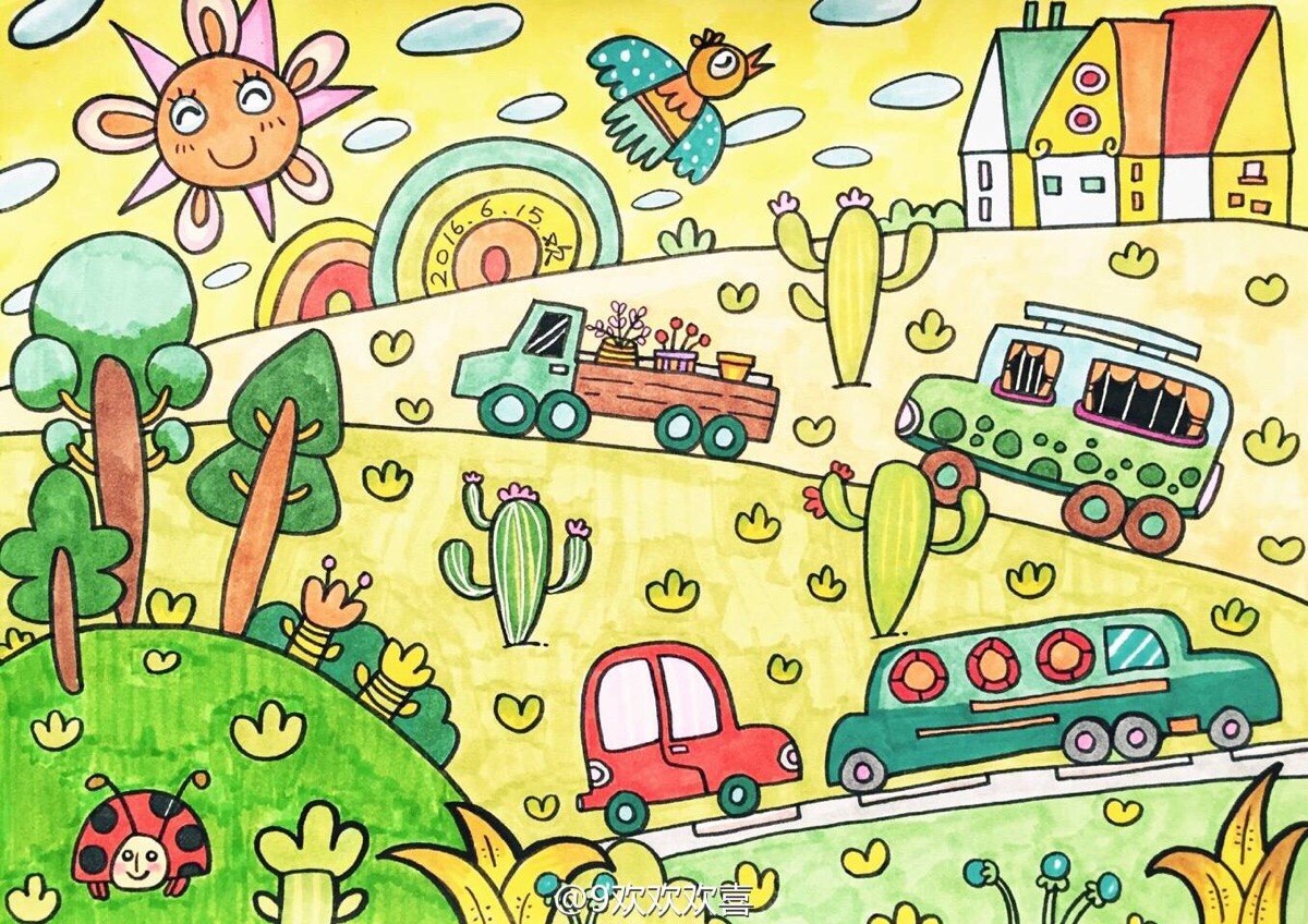 小汽车插画|插画|儿童插画|温捷 - 原创作品 - 站酷 (ZCOOL)