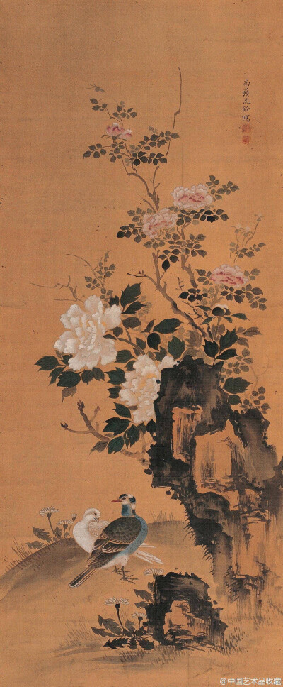 南苹画派 清 沈铨《花鸟图】沈铨花鸟画风格多样,博采众家之