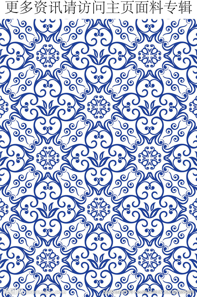 靛蓝花纹 青花瓷图案 古典中国图案 白底兰花 古典花纹图案 古典装饰