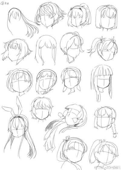 绘画 漫画 素材 女孩纸的发型 舰娘