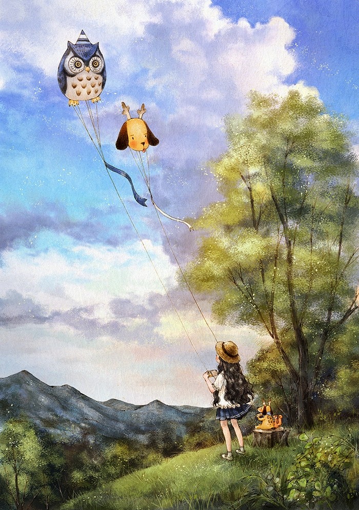 aeppol 唯美插画 森系 清新 壁纸,女生头像 桌面