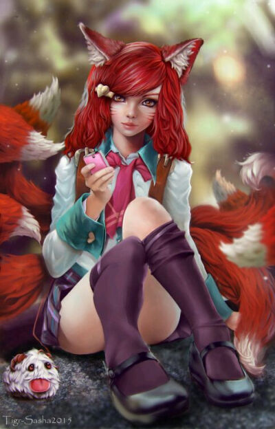 英雄联盟 lol 阿狸 萌图 可爱 九尾妖狐 游戏 ahri