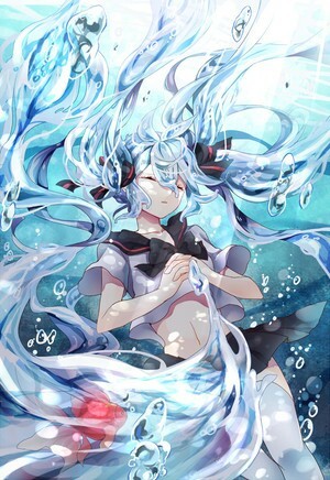 初音未来 水 美图 二次元 动漫 唯美