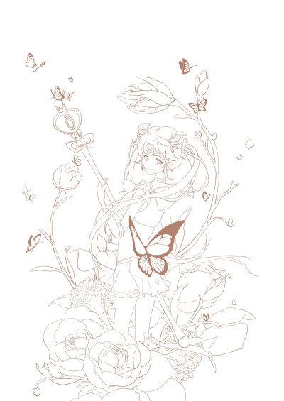 美少女战士 线稿 winjay画