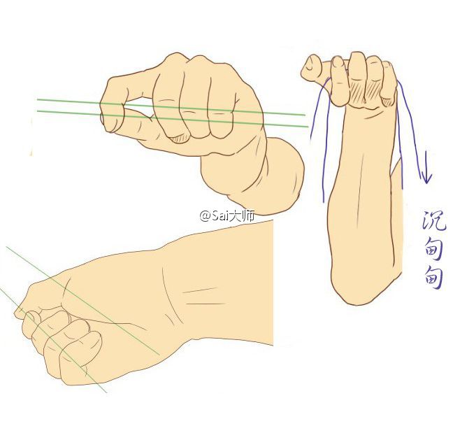 绘画学习# 给大家分享一组手部握着筷子,扇子的姿势绘制参考~举一反