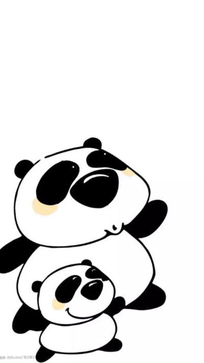 手机壁纸 可爱熊猫#卡通壁纸"