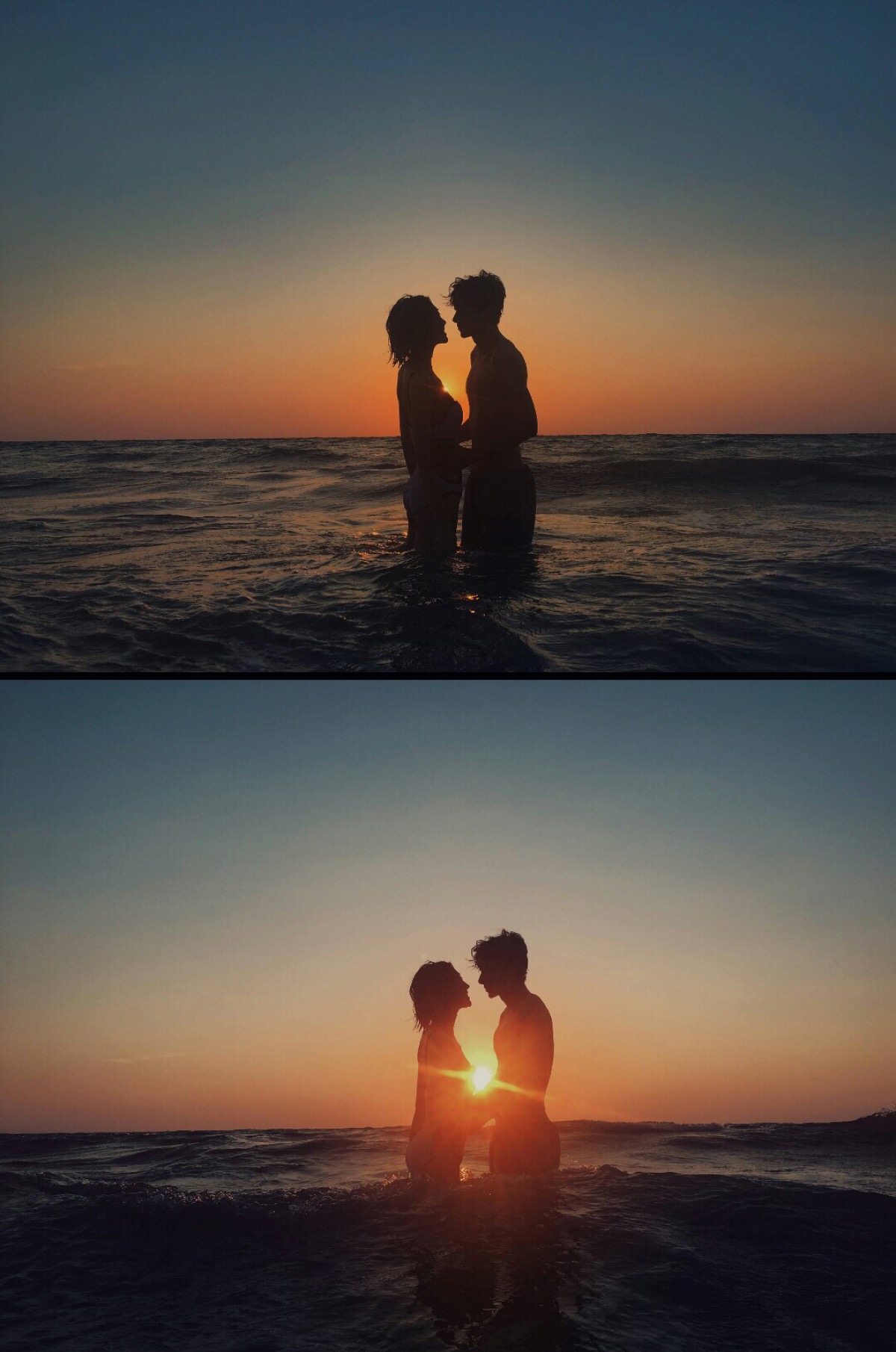 海边夕阳下拥吻的情侣浪漫高清壁纸_创意壁纸_3g壁纸