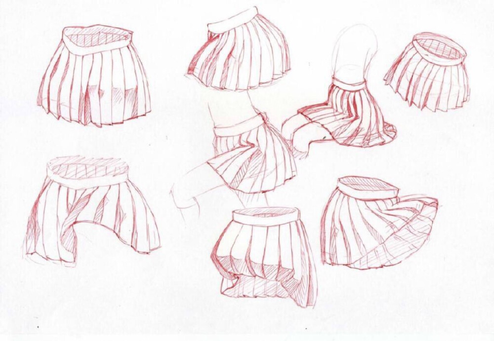 少女裙子,水手服,体态,动漫绘画教学