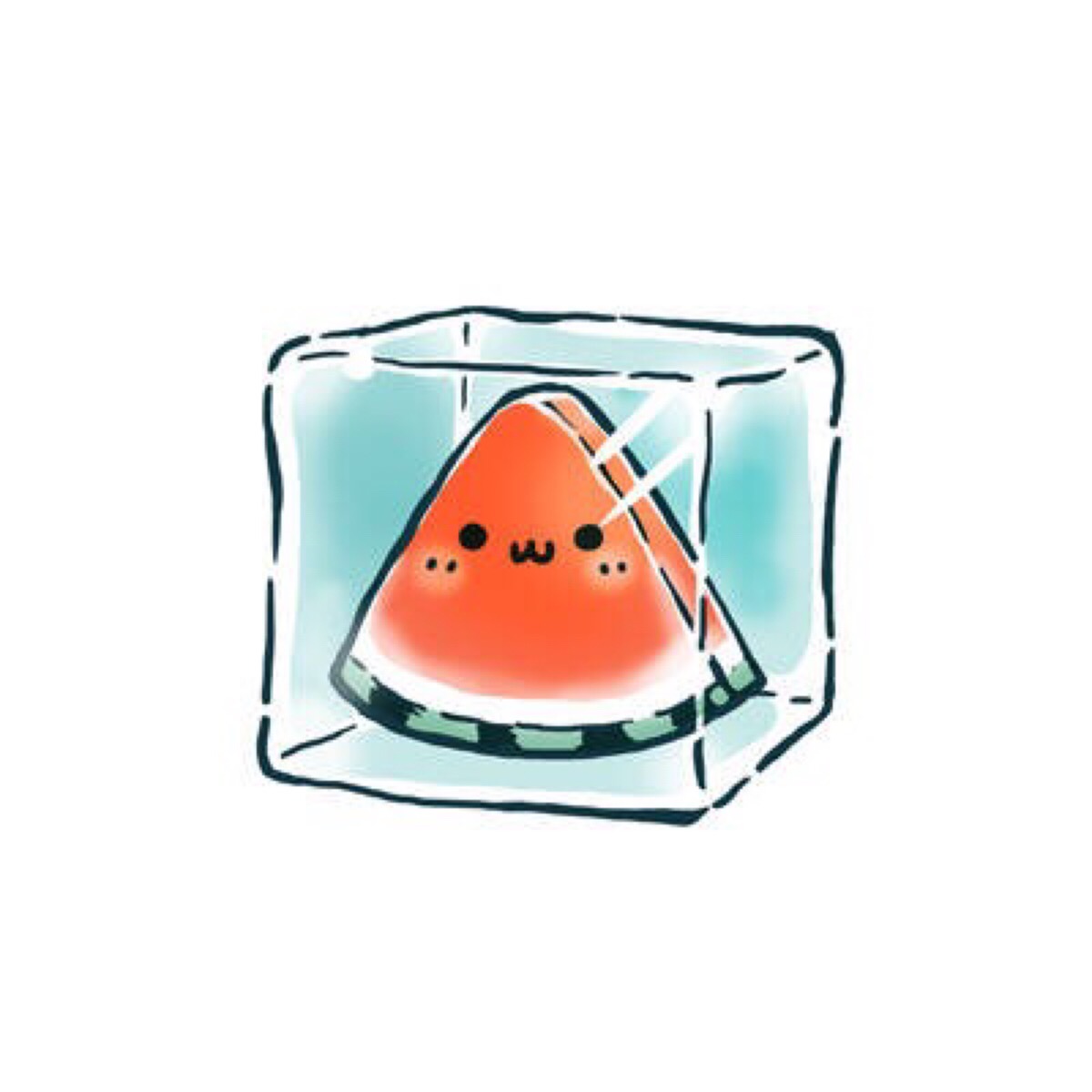 冰封冷冻的西瓜水果