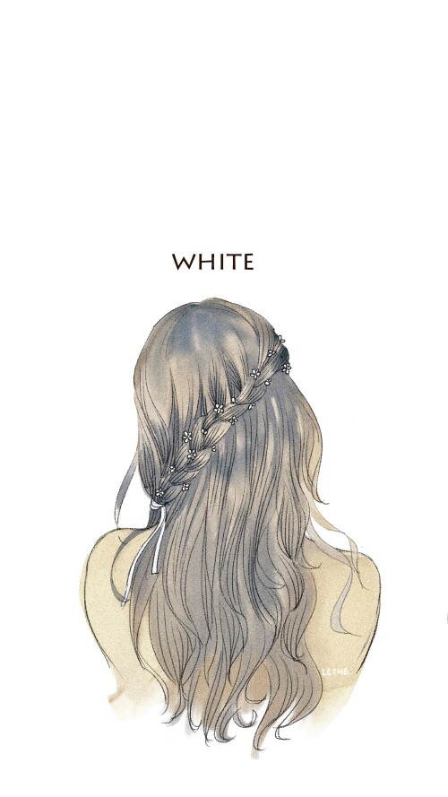 动漫 女生 背影 简约 壁纸 white