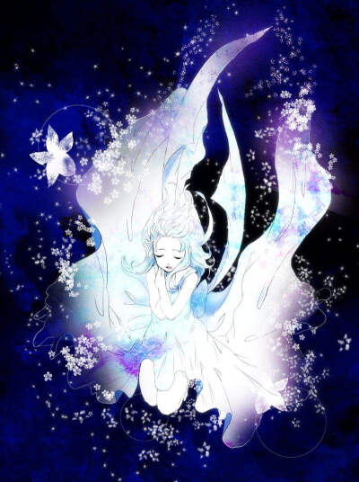 ことコトkotokoto集 星空 蓝色系 梦幻 唯美 二次元 少女 银发 白裙