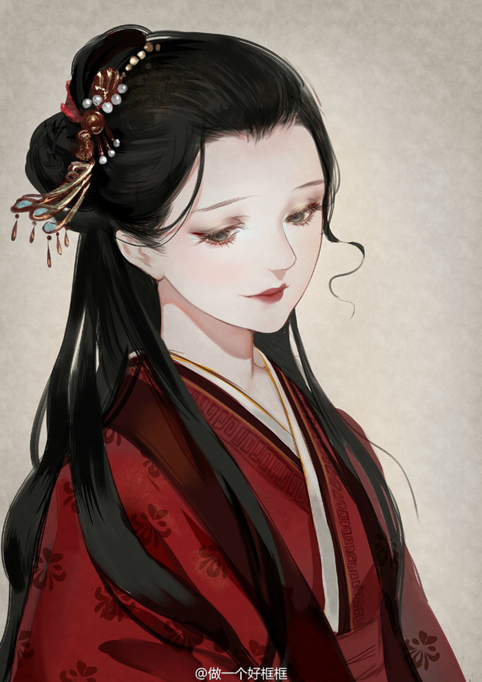 油彩cg 原画 古风手绘 汉服