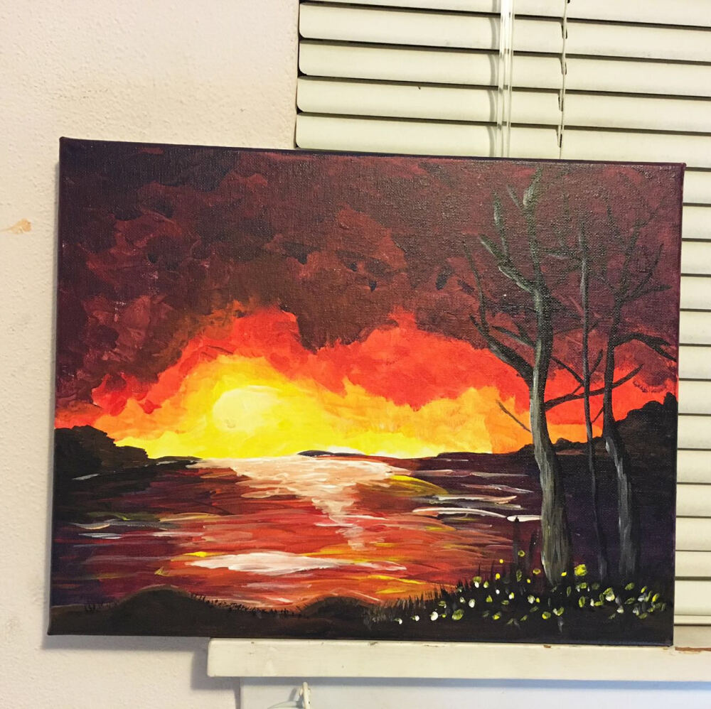 第一幅用丙烯颜料画的画,日出or日落?