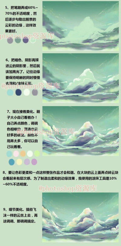 《动漫云彩的画法》,《关于画水面小方法》,《海浪的画法》效果逼真