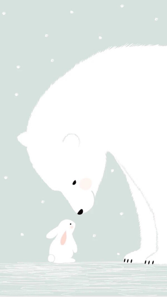 亲子系列#可爱 简单 卡通 北极熊 壁纸
