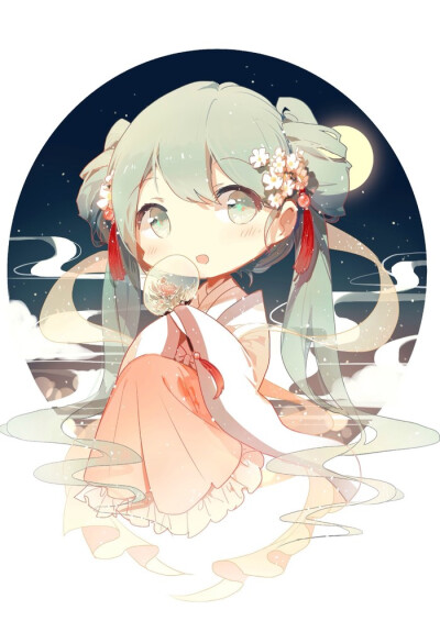 初音q版 七夕鹊桥 二次元 古装