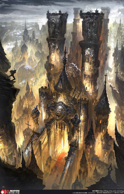 建筑 壁纸 炫酷 城堡 二次元 科幻 梦幻 地狱 动漫 背景 绘画 黑色系