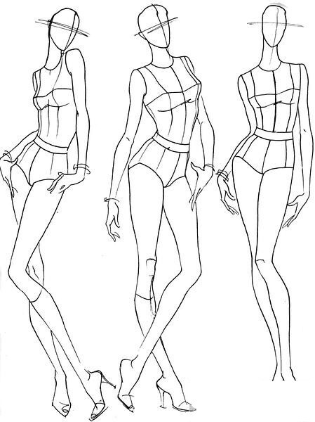 【download】服装设计人体结构人物线稿手稿基础自学绘画临摹素材