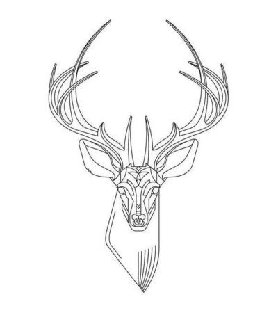 【麋鹿鹿角纹身图案手稿】."鹿"是地位的象征,权贵的象征.