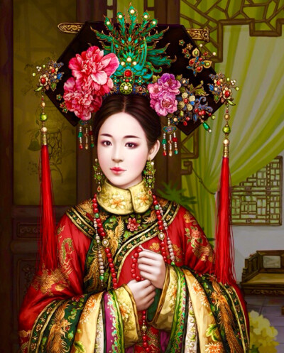 古装手绘美女,古装插画;古风美女