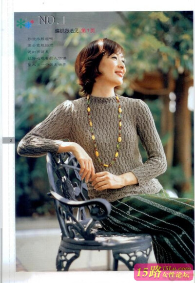 和风细雨之女式毛衣编织精品集时尚篇(一|棒针编织图解 15路驿站
