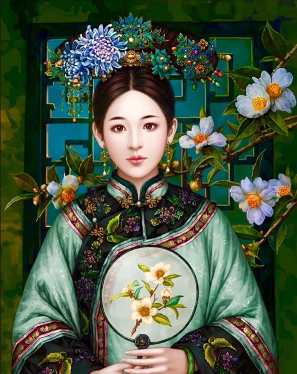 古装手绘美女,古装插画;古风美女