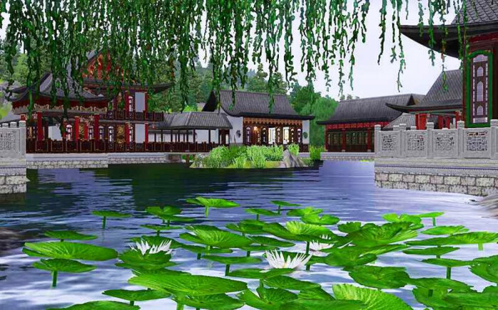 古代房屋 古代背景 古代场景 古风 竹屋 木屋 室内 风景