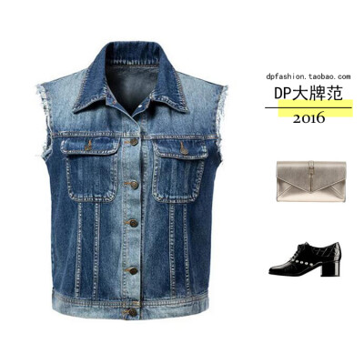 牛仔马甲外套穿搭