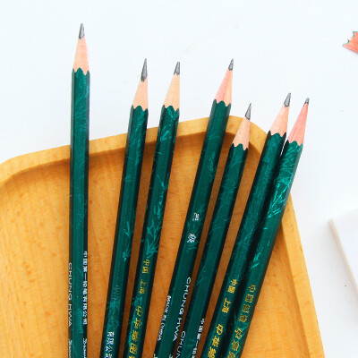 中华牌木制铅笔hb 2h 2b 学生素描美术绘画涂鸦铅笔 学生考试铅笔