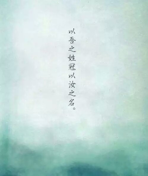 文字#以吾之姓冠以汝之名.