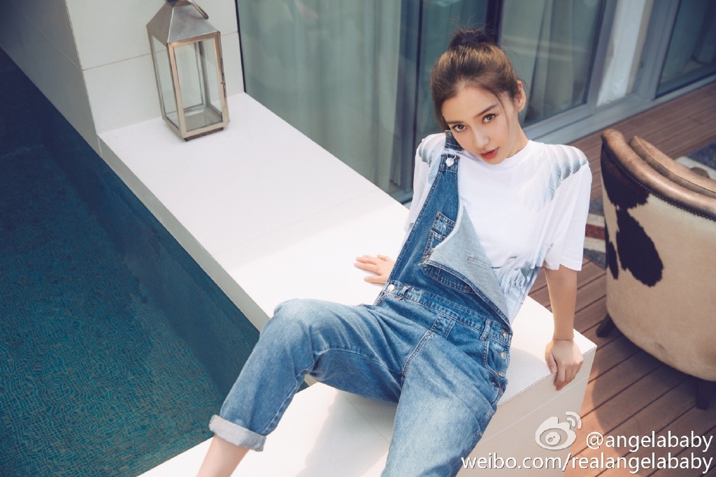 angelababy 背带裤放一根带子下来的穿法也… - 堆糖,美图壁纸兴趣