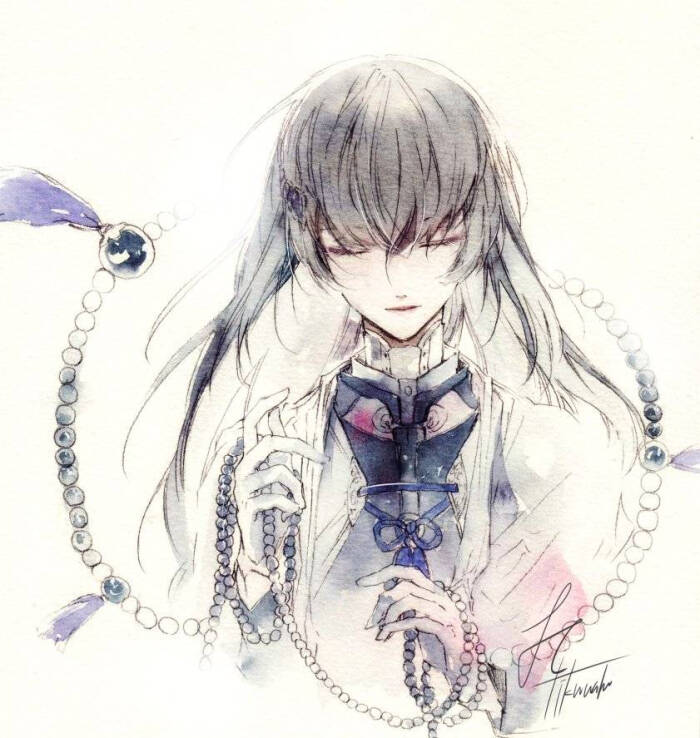 二次元 高清 动漫头像 妖孽 【刀剑乱舞】绝美 水墨画 中式 花 长发