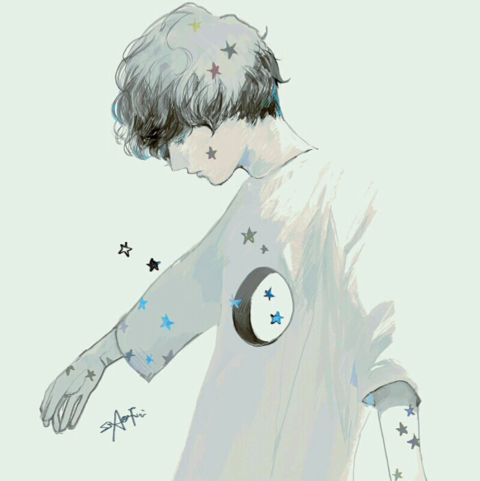 小清新 美男 二次元 acg 手绘 板绘 少女 个性 病系 萌 阳光 半身头像