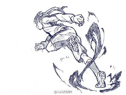 sai资源库# 【绘画参考】动漫さきの新月 打斗动作参考材料,很棒